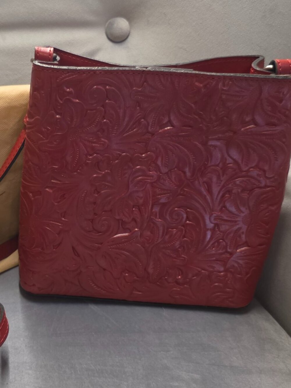 Patricia Nash Red tooled leather Bag